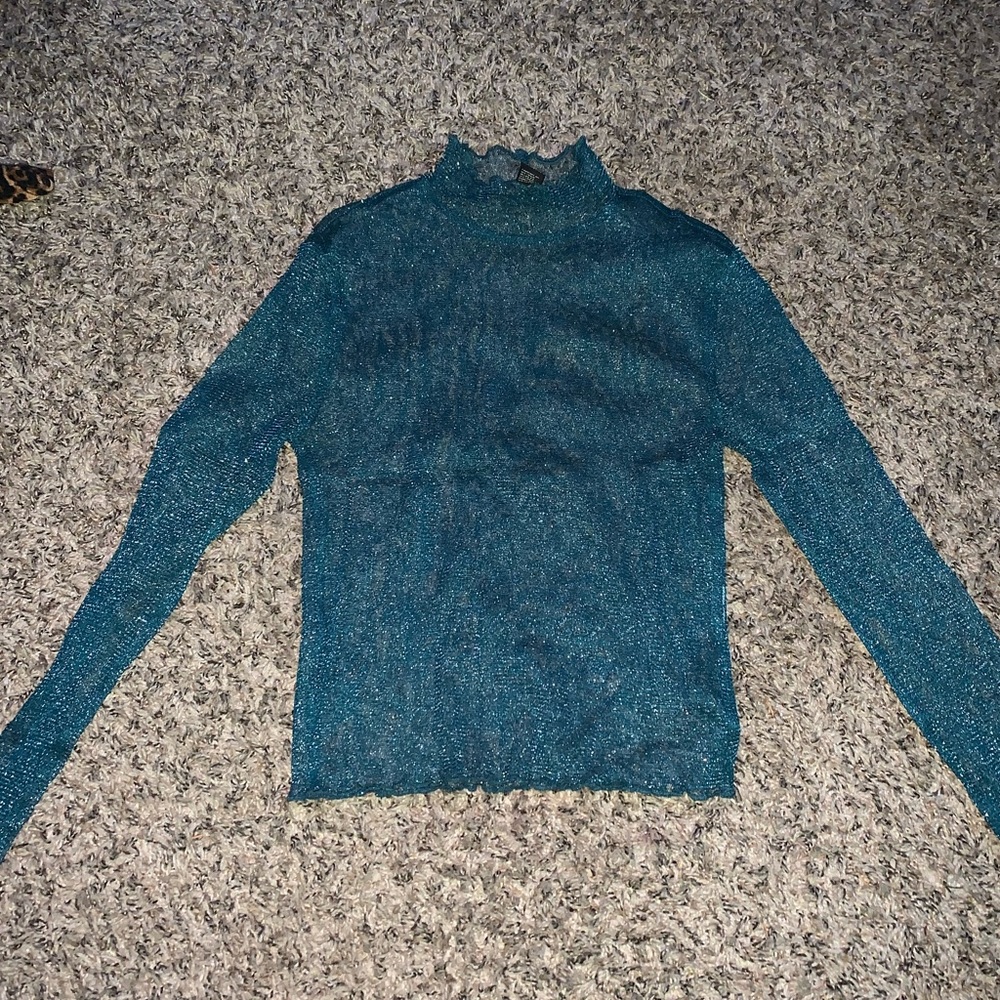 Long sleeve sparkly mesh shirt
